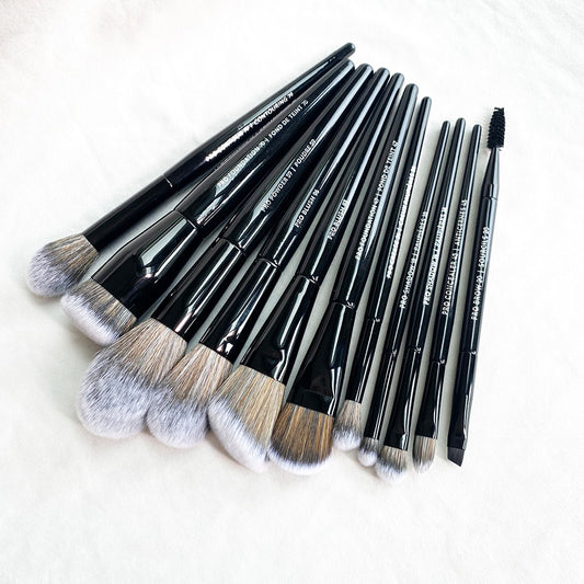 Pro Black Makeup Brushes Set 11pcs