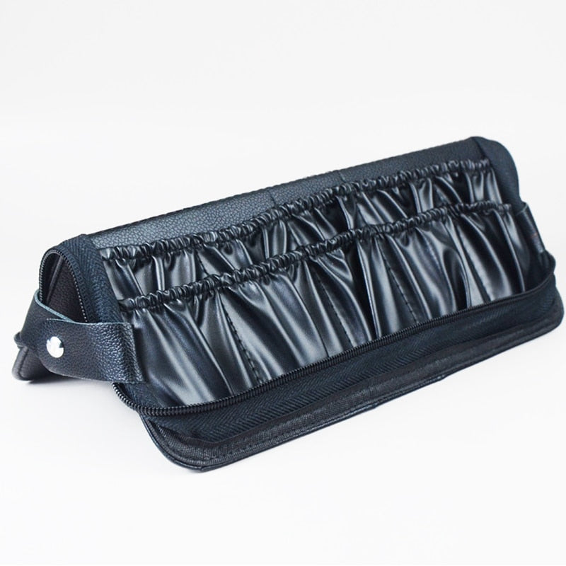 Makeup Brush Bag Organizer Leather