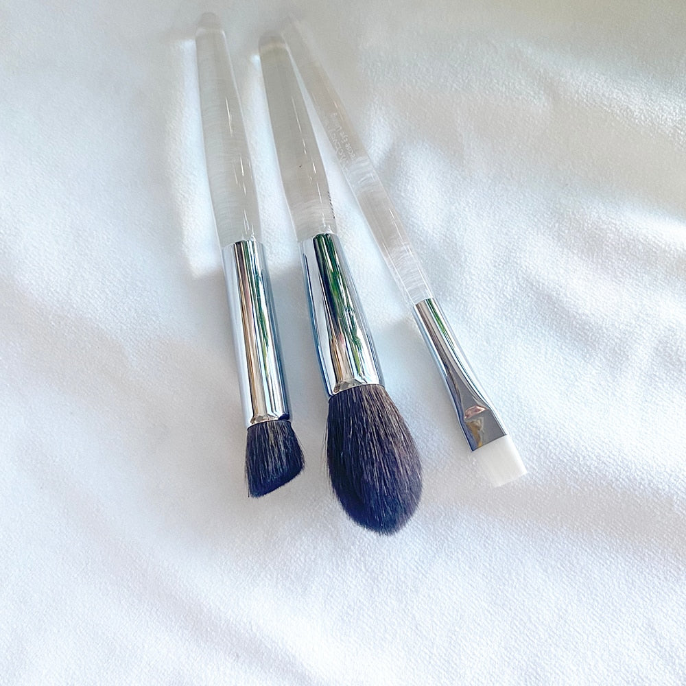 Makeup Brush TRIO Set 48 sculpt and blend / 23 angled crease contour / 11 precise Liner