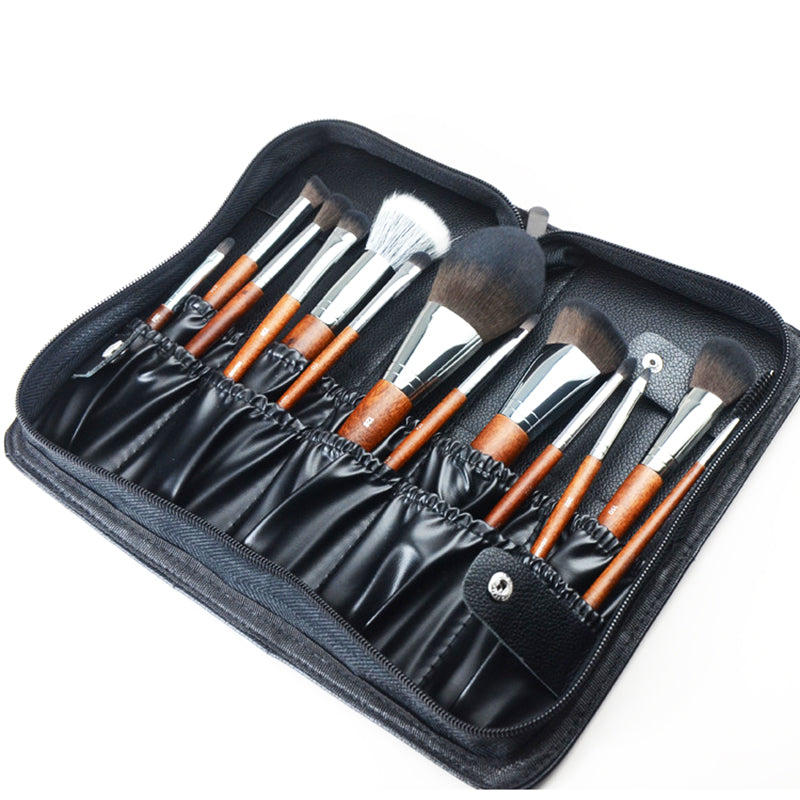 Makeup Brush Bag Organizer Leather