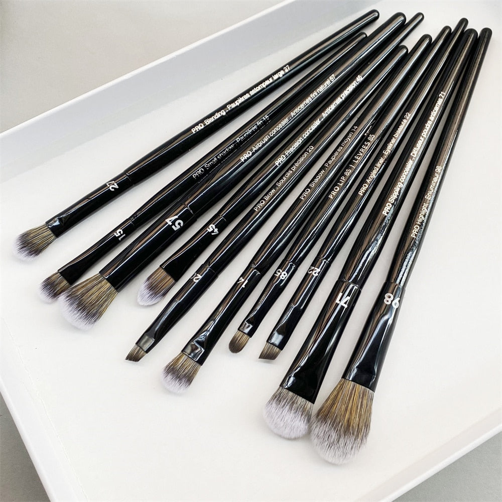 Pro Black Eye Makeup Brush Set