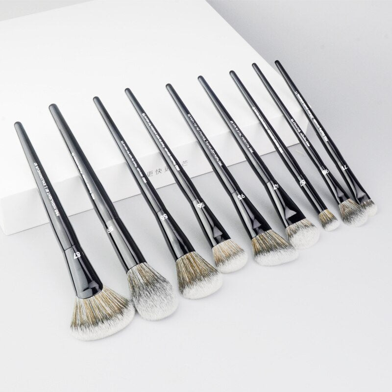 COMBO PRO BLACK MAKEUP BRUSHES SET 16u.