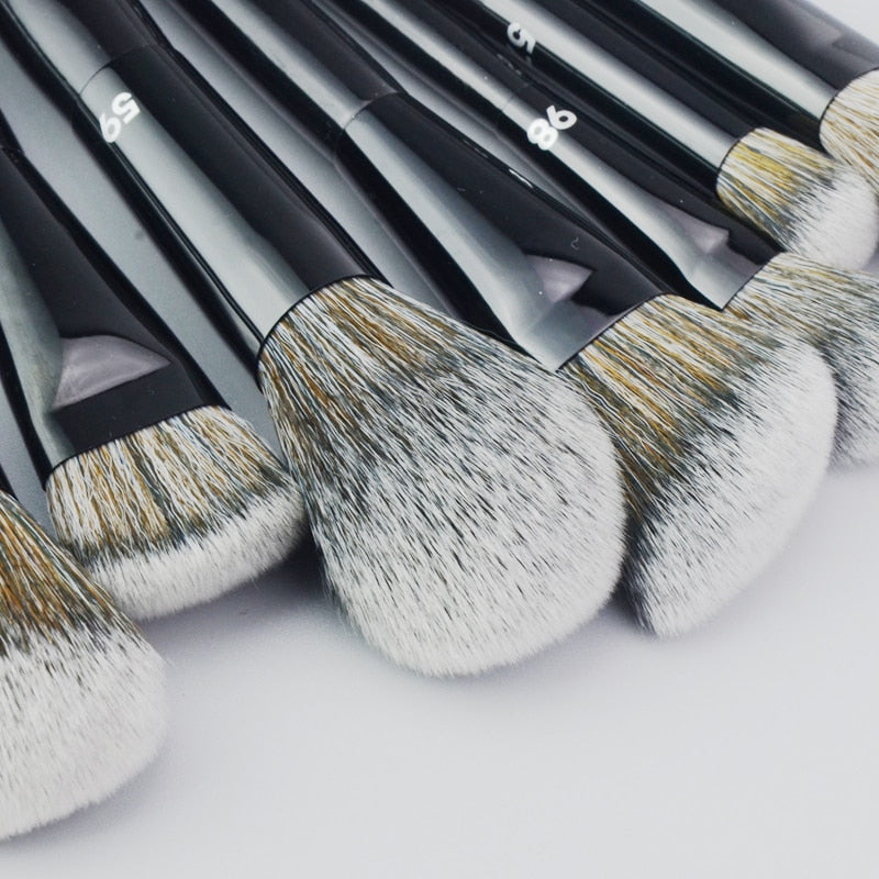 COMBO PRO BLACK MAKEUP BRUSHES SET 16u.