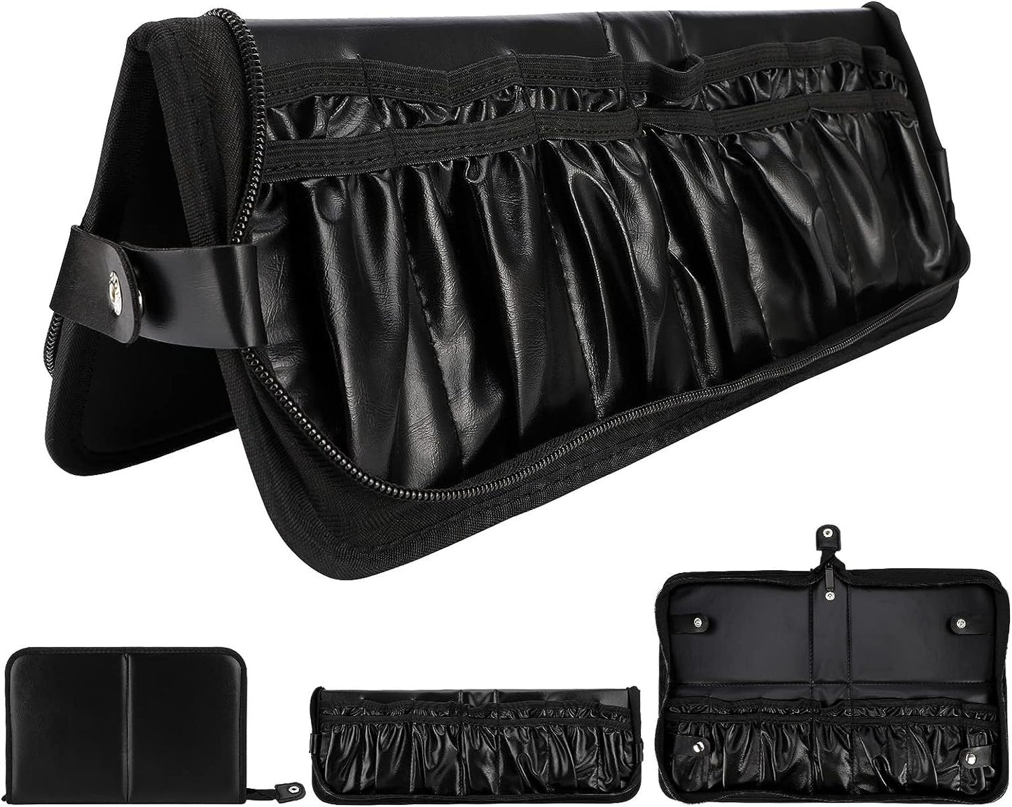 Makeup Brush Bag Organizer Leather